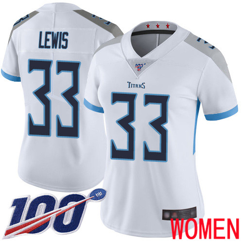 Tennessee Titans Limited White Women Dion Lewis Road Jersey NFL Football 33 100th Season Vapor Untouchable